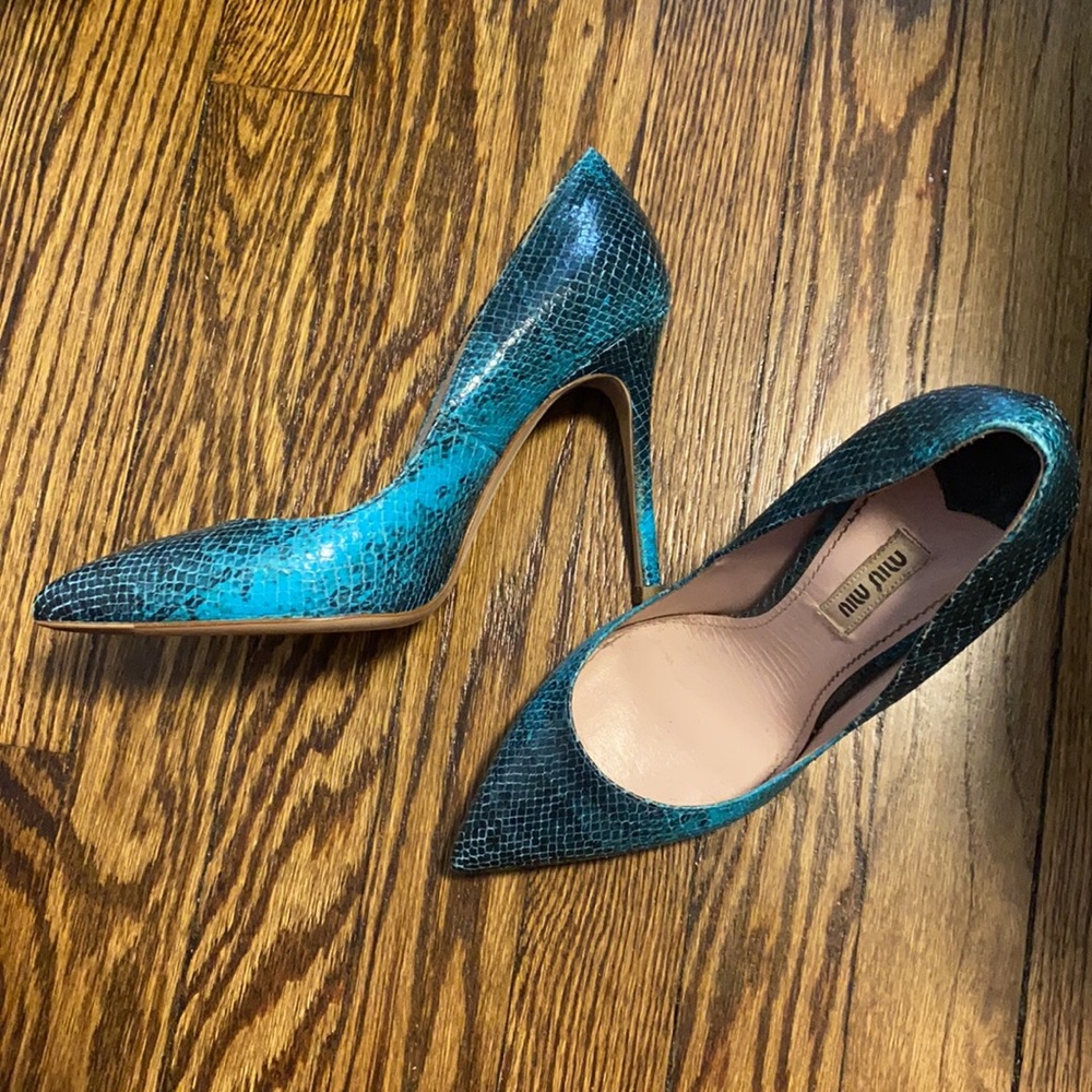 Miu Miu Lizard High Heel Pumps
